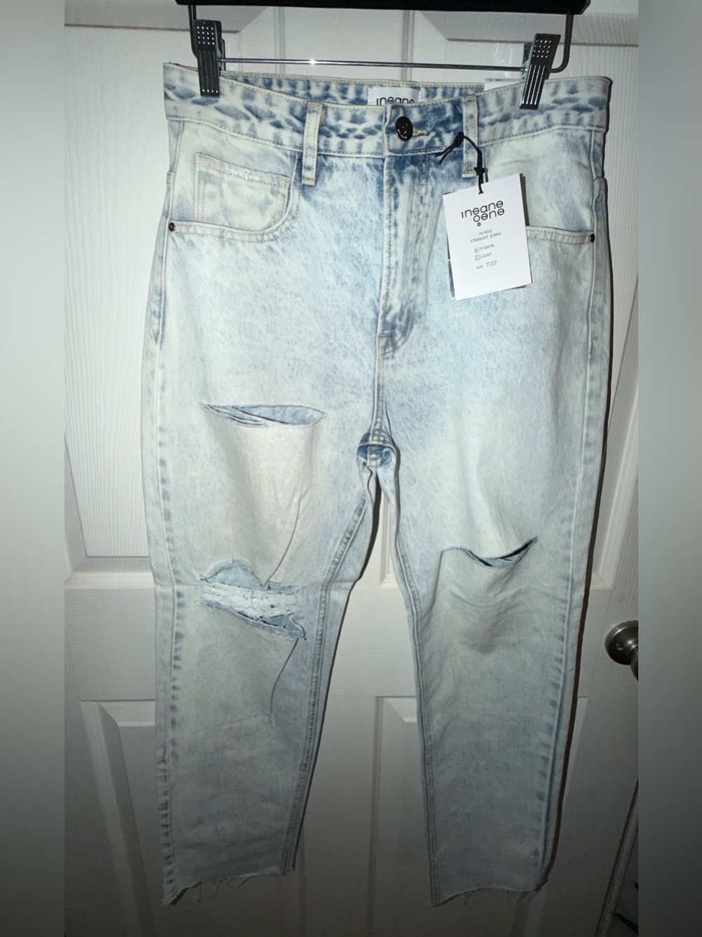 Insane gene High-Rise Light Wash Distressed Women’s Jeans